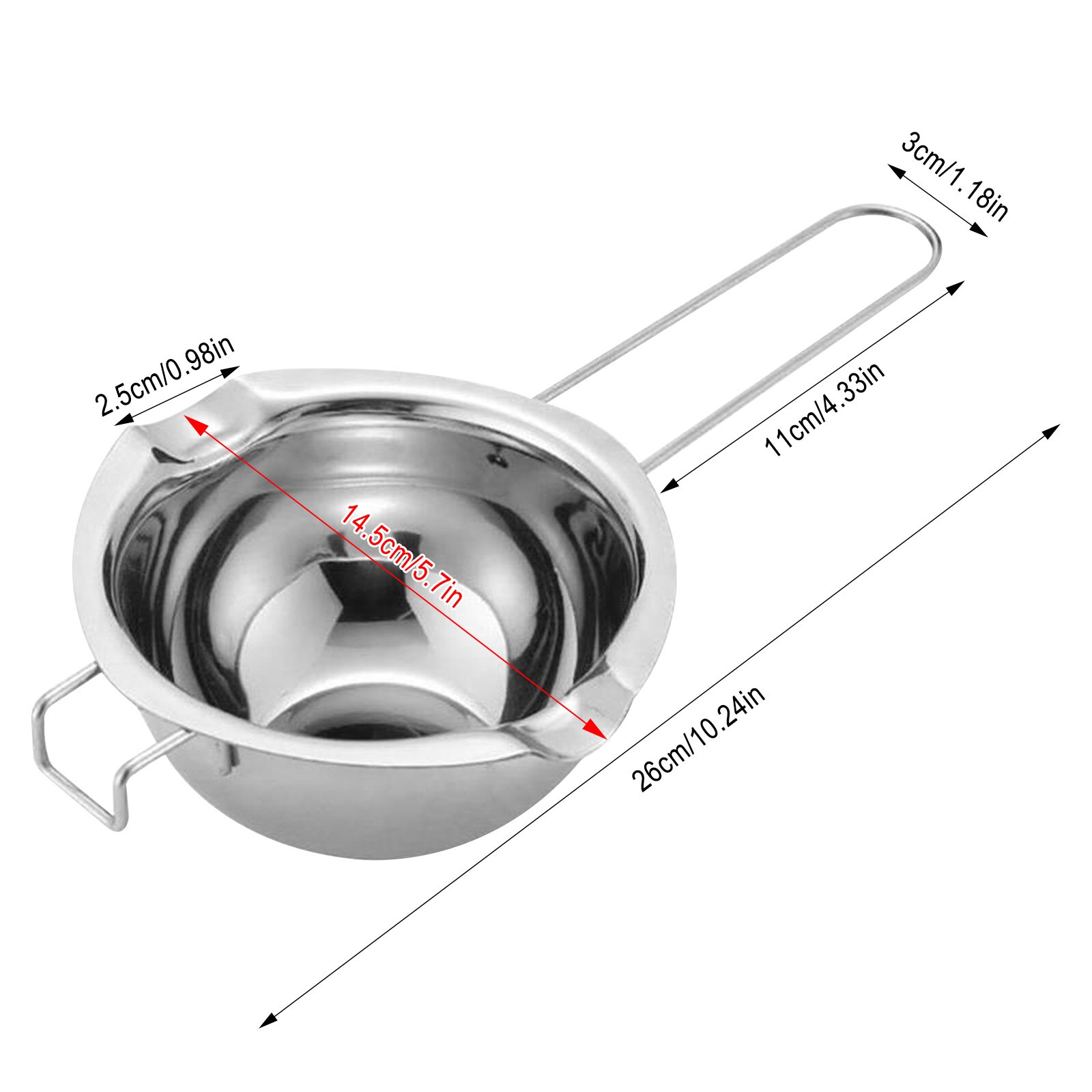 Long Handle Wax Melting Stainless Steel Pot DIY Scented Candle Soap Chocolate Butter Handmade Soap Tool Non-stick Easy Cleaning