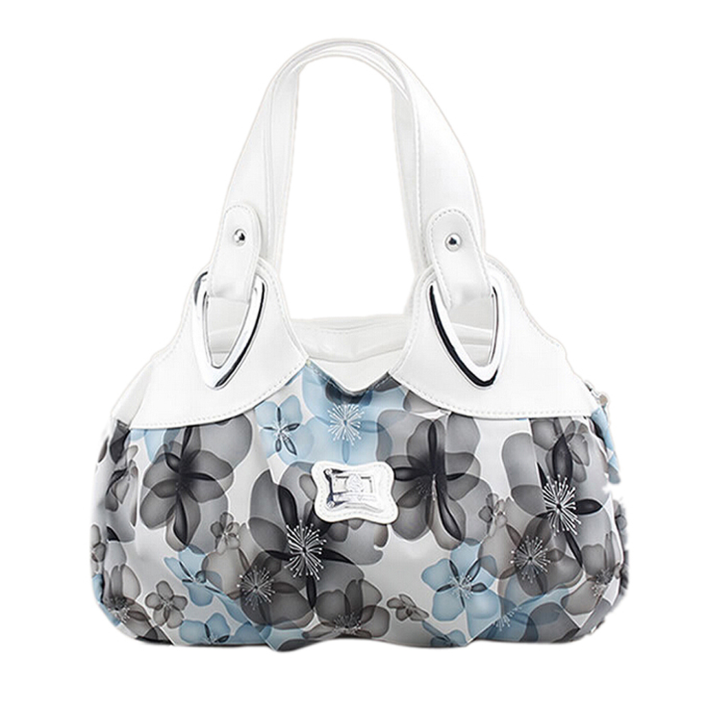 Fggs-Mode Handtas Vrouwen Pu Lederen Tas Tote Bag Printing Handtassen Satchel-Droom Saffloerolie + Wit Handstrap