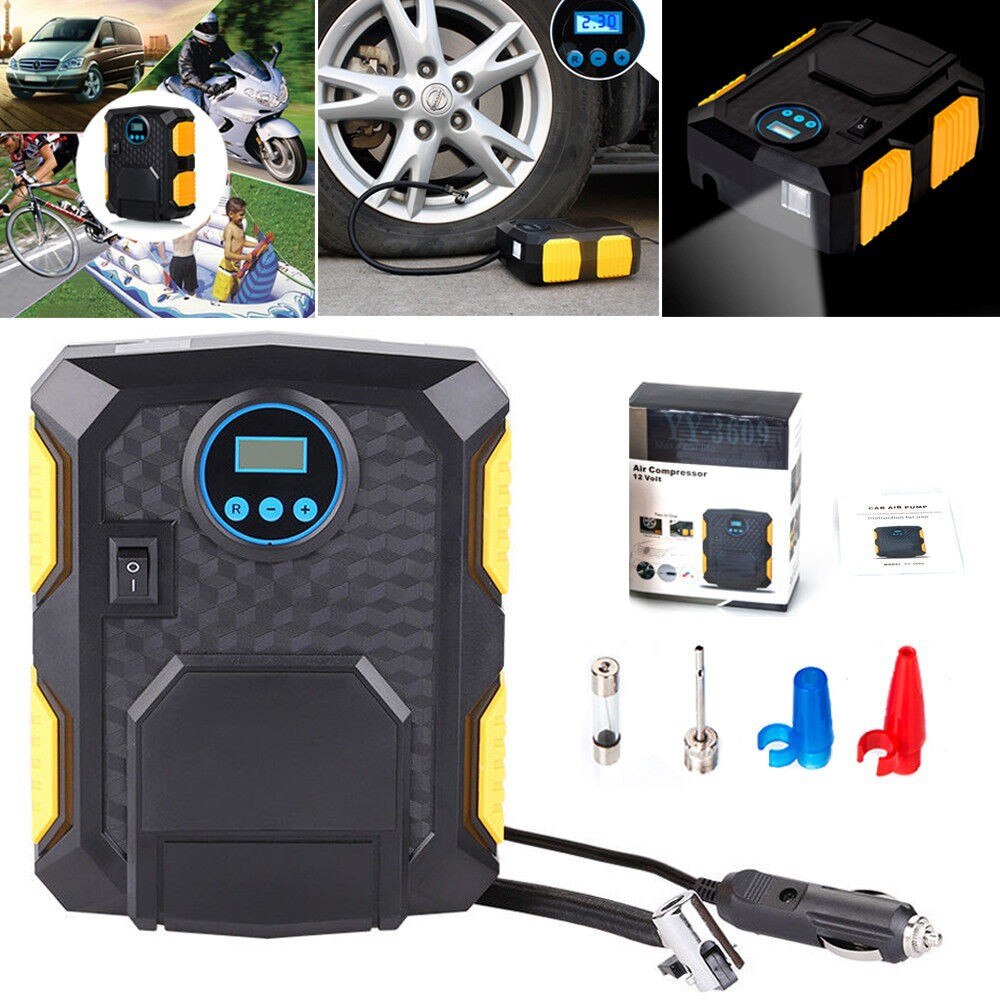 Digital Tire Inflator DC 12 Volt Car Portable Air Compressor Pump 150 PSI Car Air Compressor for Car Motorcycles Bicycles