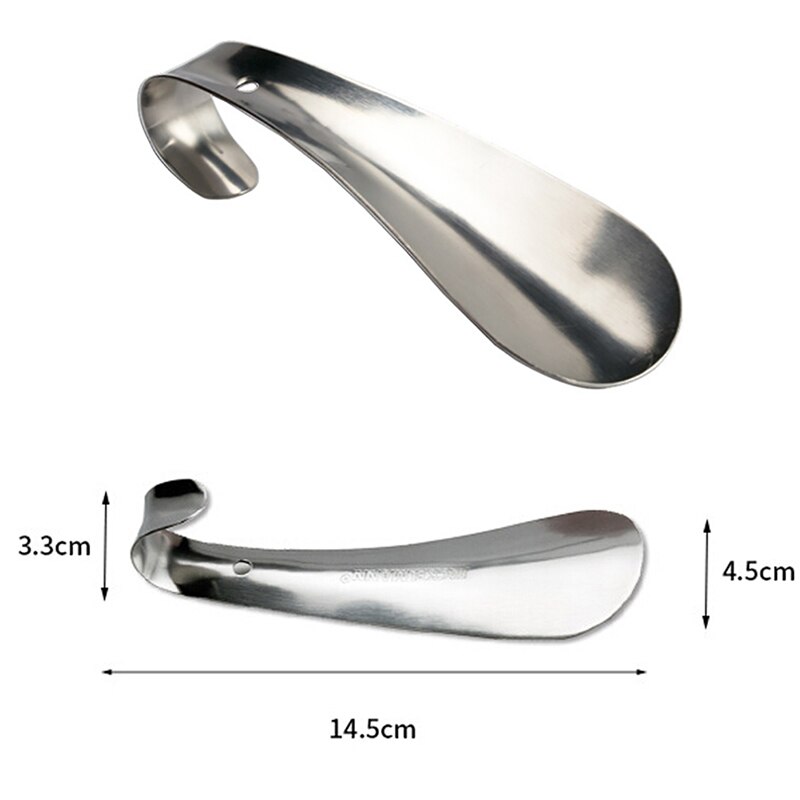 Calzador de Metal de acero inoxidable, calzador tipo cuchara, Zapatero, herramienta para levantar zapatos, 14,5 cm, 1 unidad