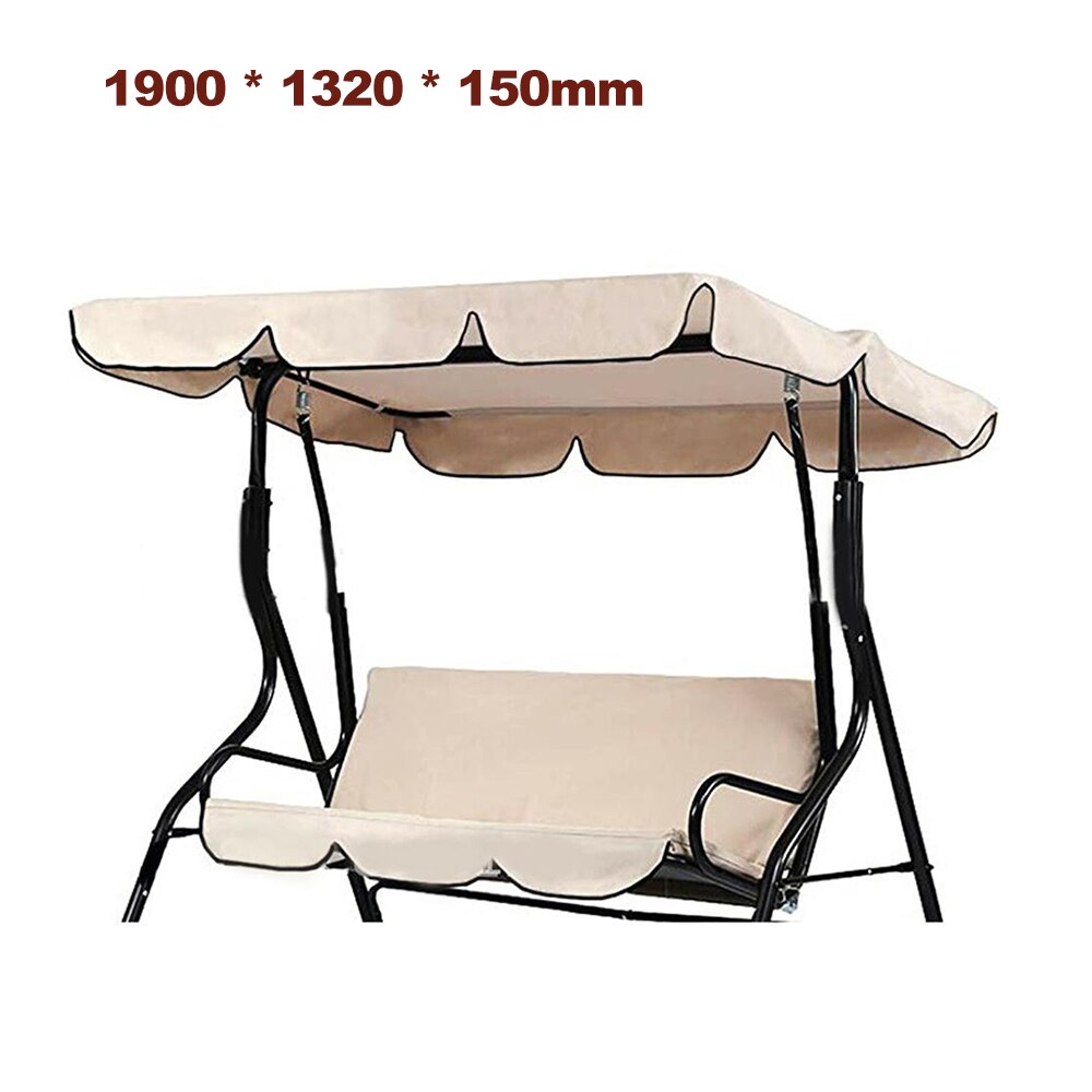 Balançoire étanche couverture extérieure balançoire auvent chaise tente parasol Camping balançoire toit remplacement jardin fournitures tissu soleil ombre: BE-190 3-seater