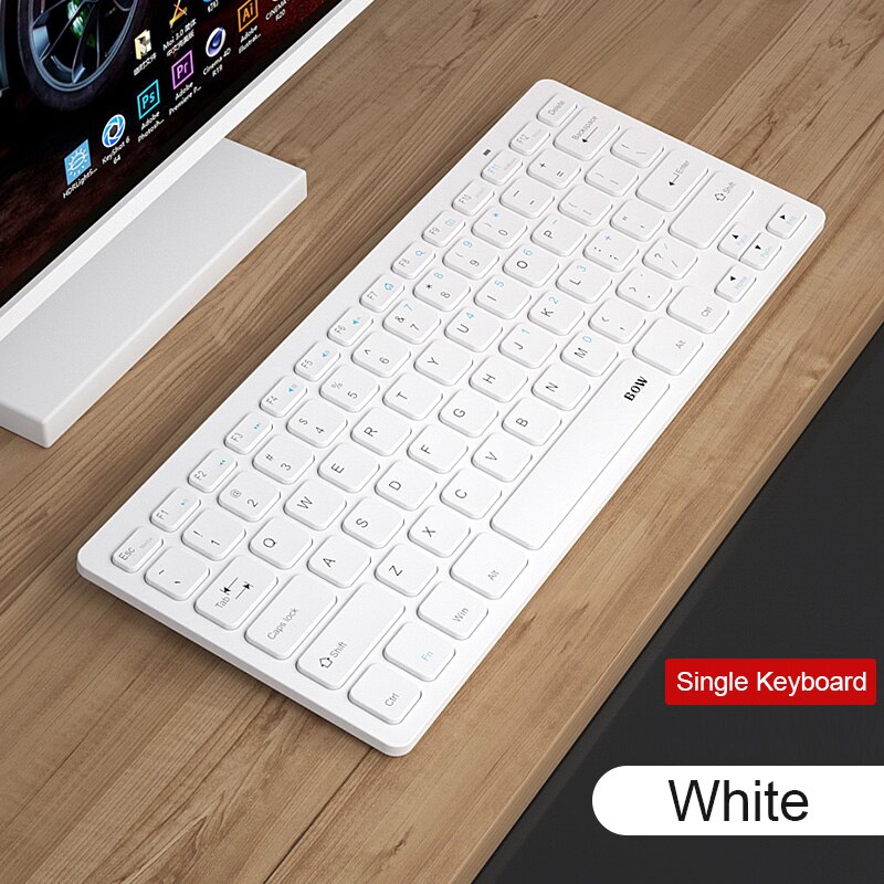 2.4G Wireless Bluetooth Keyboard Wireless Silent Gaming Keyboard For Macbook Pro iPhone iPad Tablet Ultra-slim Computer Keyboard: White Keyboard