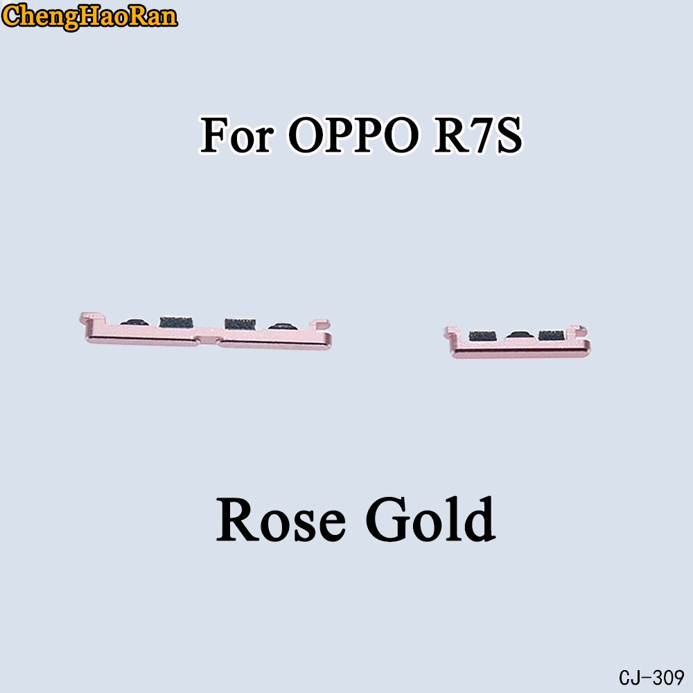 ChengHaoRan 1 Juego para OPPO R7 R7S R7 Plus R3 7007 botón lateral botón de encendido + volumen botón interruptor botón conjunto piezas: R7S-Rose Gold