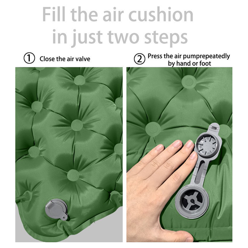 Outdoor Sleeping Pad camping tent Air Mat for Travel Backpacking Hiking Double Inflatable Mattress with Built-in Pillow Pump