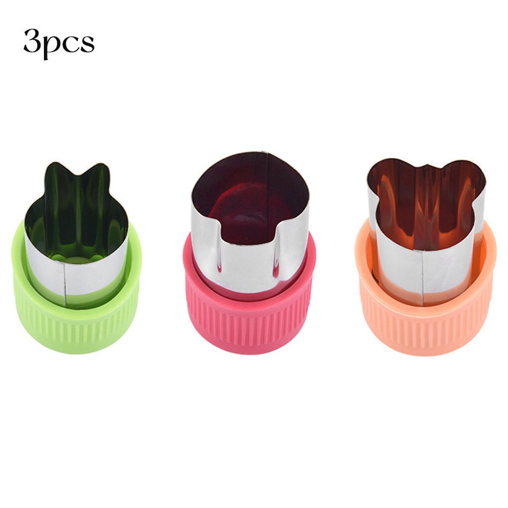 3pcs Vegetable Slicing Mold Stainless Steel Mould Carrot Cucumber Fruit Slicing Stencil Multiple Shapes Template Kitchen Tools: A