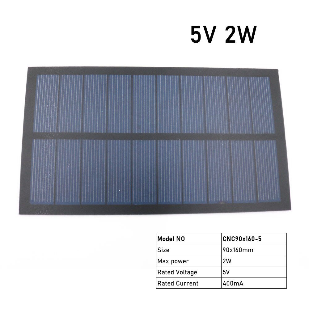 5V 2W 3W 4W 7W Output USB Charger USB Female Port Solar Cell Outdoor 5V Charge Regulators Solar Panel Battery