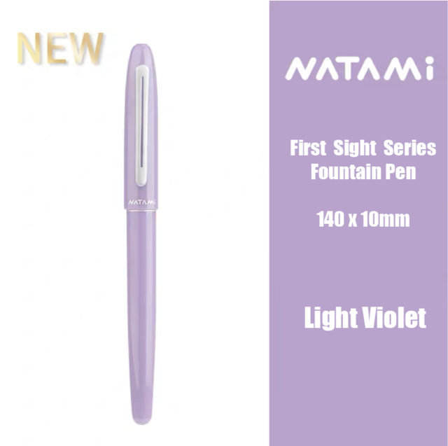 1pcs Japan NATAMI Fountain Pen First Sight Serise buy 1 get 1 ink sac Student Office 6 colors availabe: Light Violet