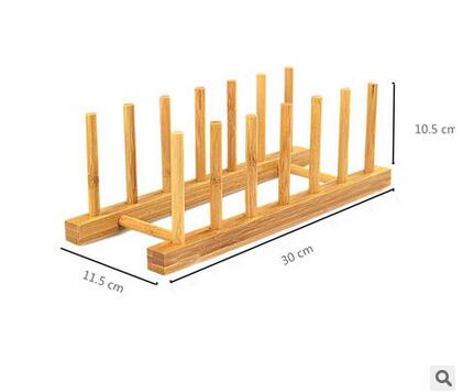 ORGANBOO multi-function wooden + bamboo plate racks solid plate CD bookshelves racks 3grids/4 grids/6grids choose: 6grids