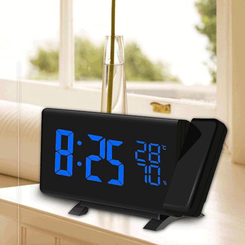 Projection Alarm Clock, LED Large Digital DisplayDual Alarm Indoor Thermohygrometer Display