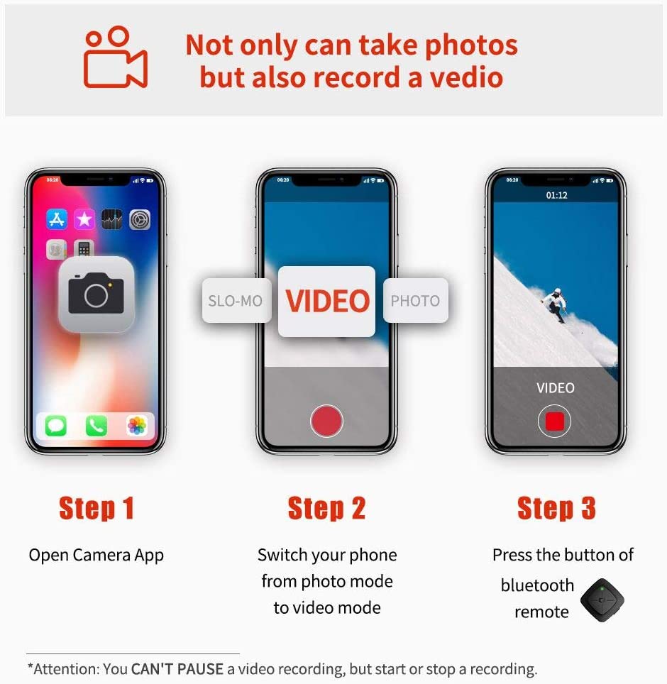 Fotopro fleksibelt stativ til telefon med bluetooth vandtæt kamerastativ til gopro rejsestativ til smartphone vkontakte video