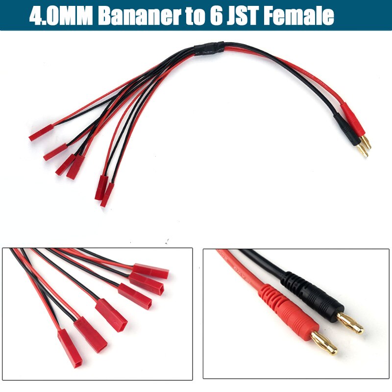 Linea di ricarica Imax B6 Spina a Banana da 4,0 mm a spina T EC3 EC5 XT30 XT60 XT90 MPX TRX come150 con cavo in silicone 30 cm per Rc Lipo Batte: Cioccolato