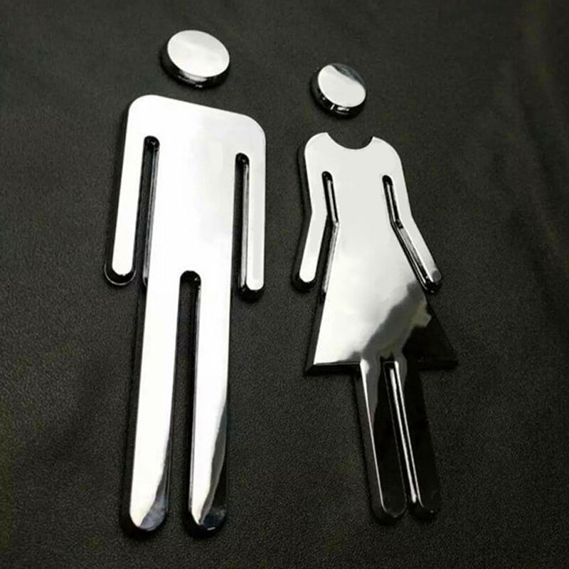 12CM Adhesive Plaque MEN & WOMEN Set Toilet Loo Bathroom Restroom WC Door Sign