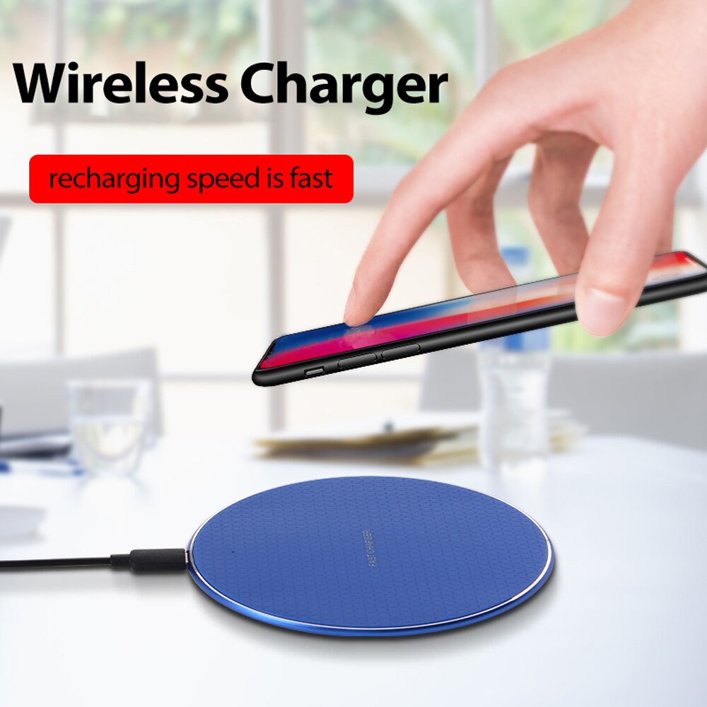 Wireless Charger Circular Wireless Recharger 7.5W/10W Fast Charger QI Standard Compatible with IOS Android