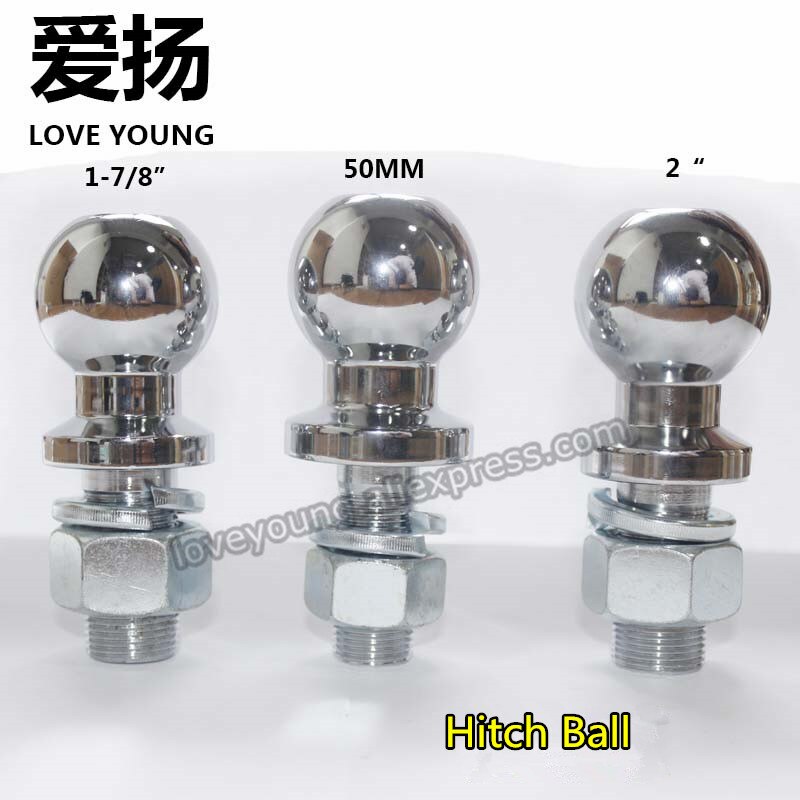 LoveYoung przyczepy części chrom platerowany zwiastun zaczep holowania piłka 2"