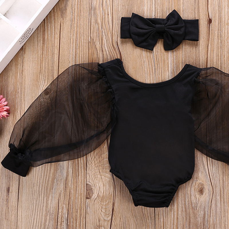 Body en dentelle pour enfants filles | Bouffantes et solides à manches longues, combinaisons de vêtements en dentelle 2 couleurs 0-12M, nouvel an