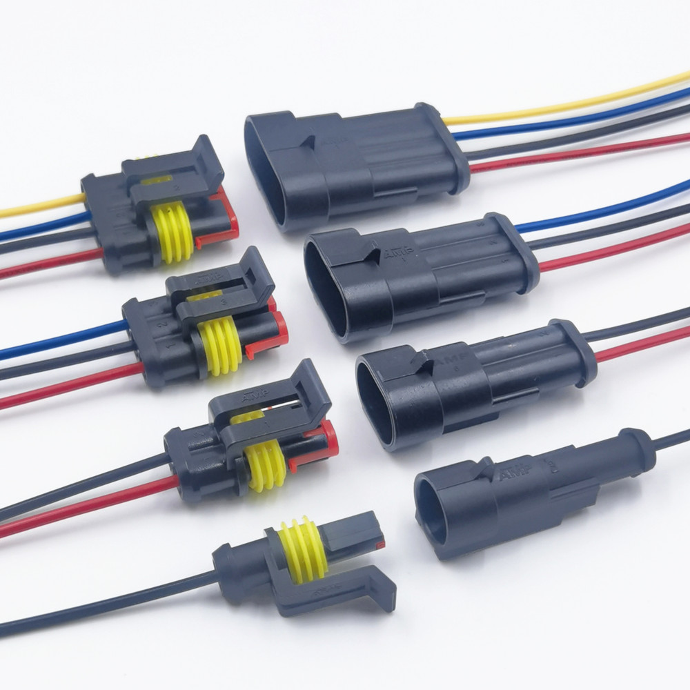 1/2/3/4 -polig vattentät kontakt, elektrisk terminal snabbkontakt , 10 st / 5 set, med kabel, lämplig för bilar, fartyg etc.