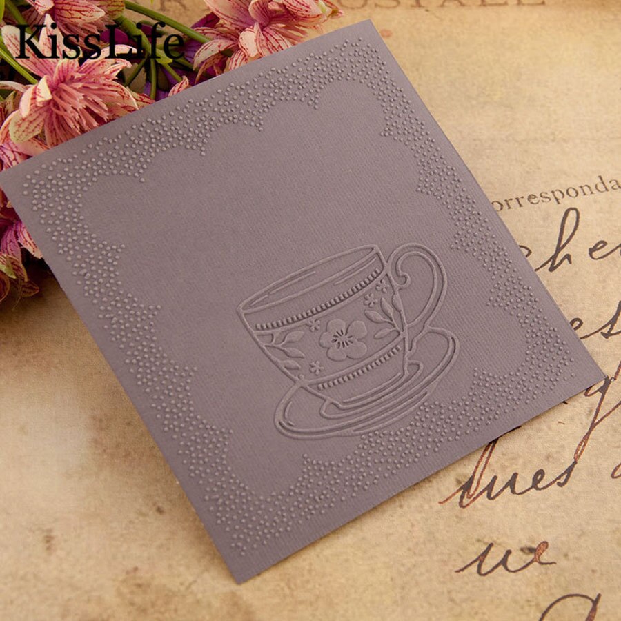 Delicate Teacup Square Flower Edge Embossing Folde... – Grandado