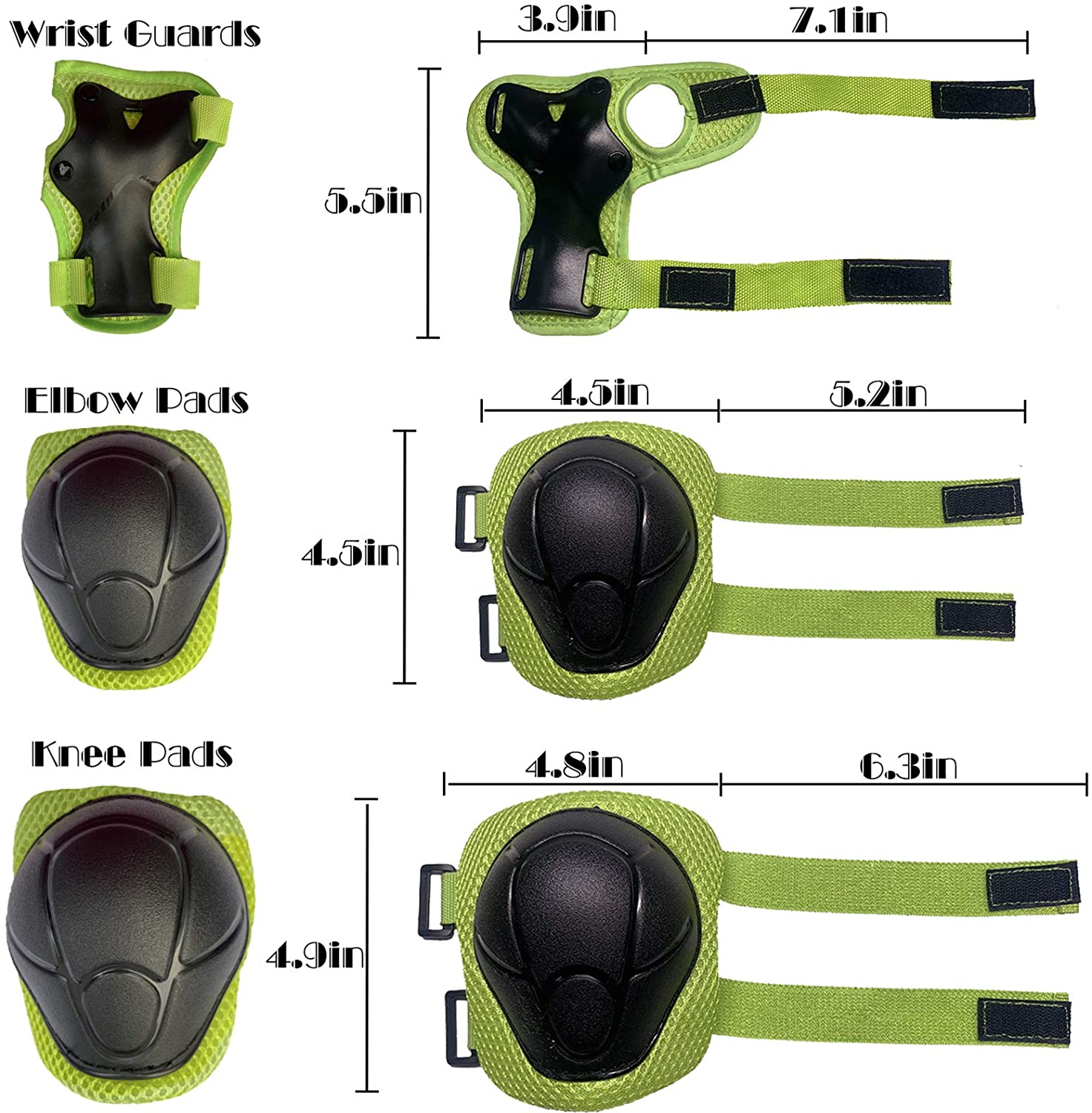 Outdoor Sports Protective Gear Set Boys Girls Cycling Helmet Safety Pads Set [Knee&Elbow Pads and Wrist Guards] for Roller Scoot