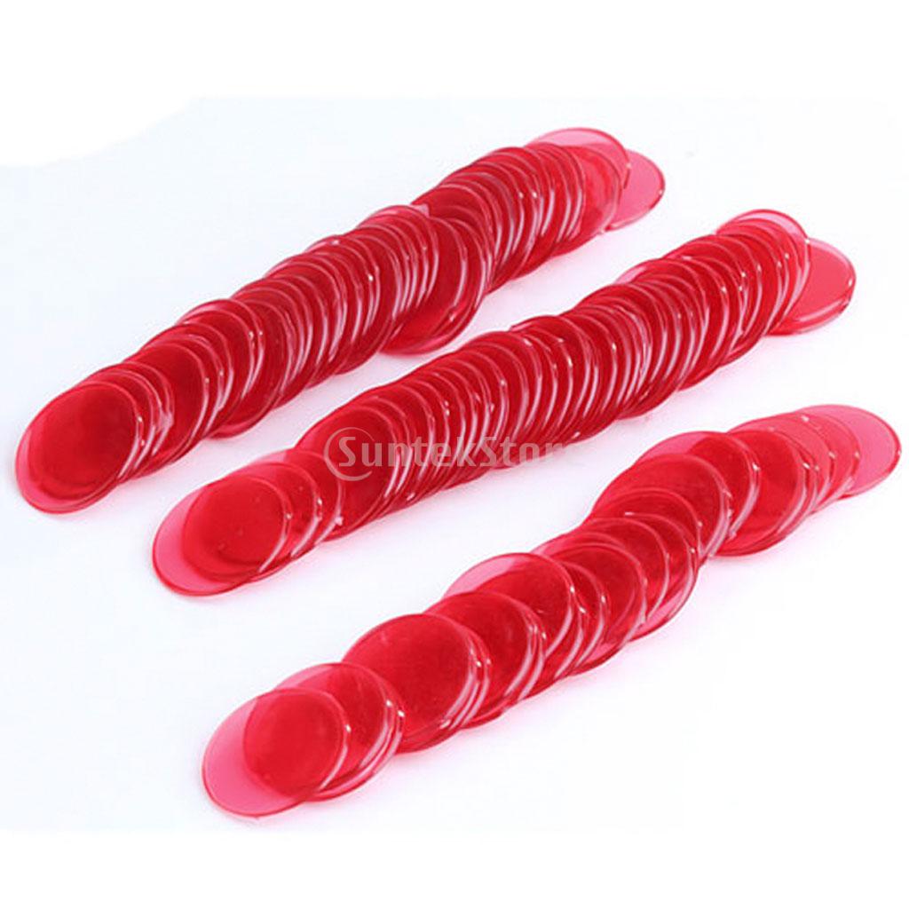 100pcs Plastic Count Bingo Chips Markers for Bingo Cards Game 3cm Diameter: Red