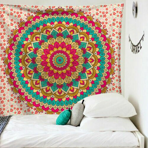 Faroot mandala gobeläng tyg indian kast boho vägg hängande hippie täcke överkast mandala serie gobeläng 95 x 73 cm ( borstad): F