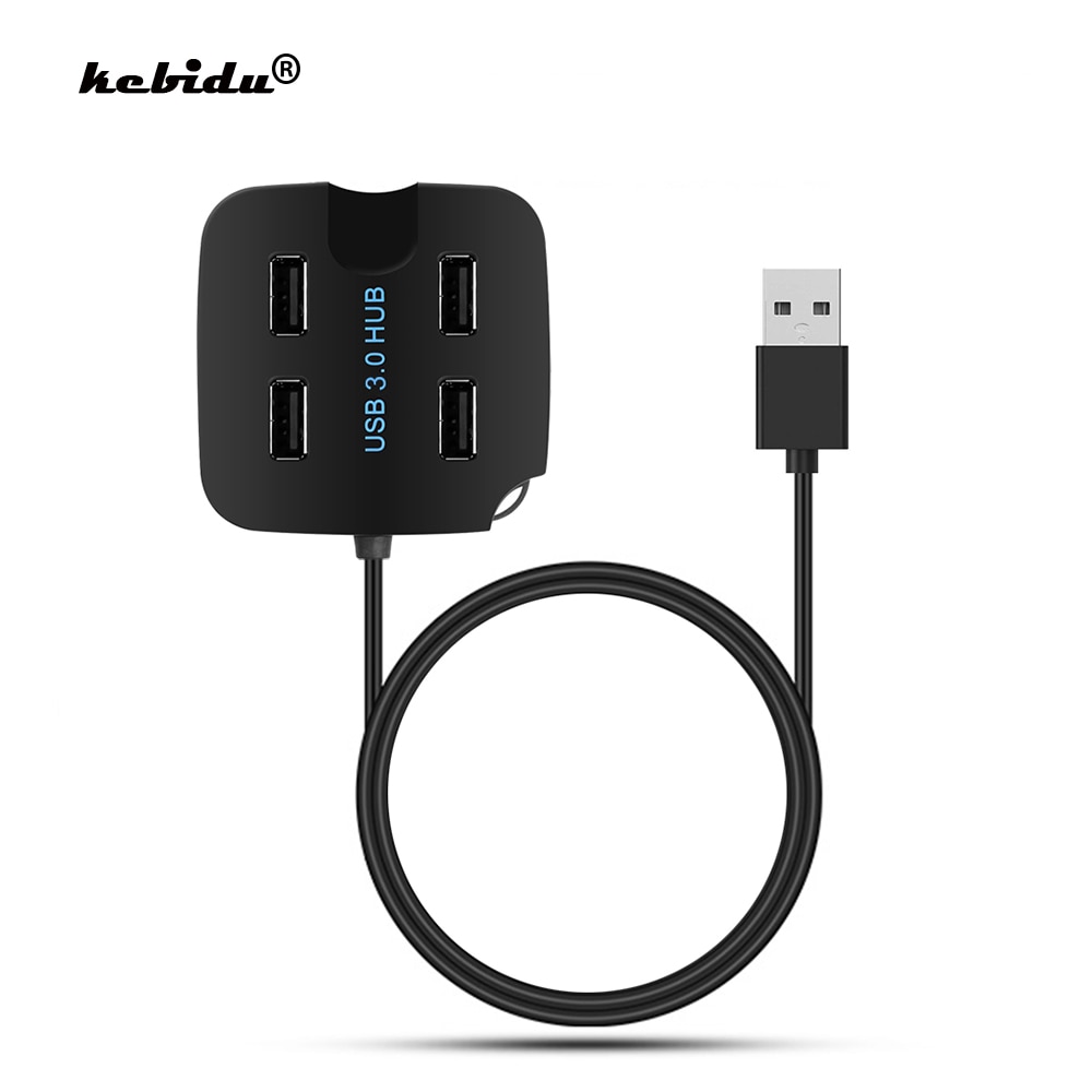 kebidu USB3.0 HUB 5Gbps Super Speed 4 Ports USB HUB Portable USB 2.0 Charging Splitter For Multi-USB PC Laptop with Phone Holder