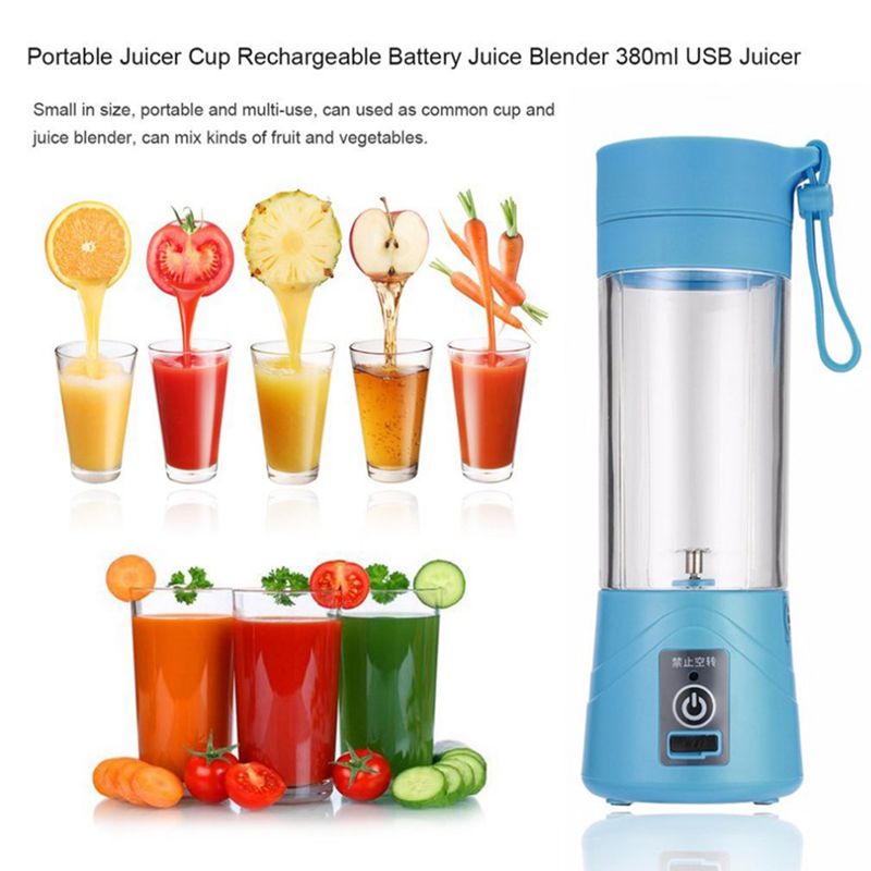 380ml Portable Blender ,Orange Juicer Vegetables Fruit Milkshake Smoothie Blender, Electric Kitchen Mixer (USB Rechargeable)