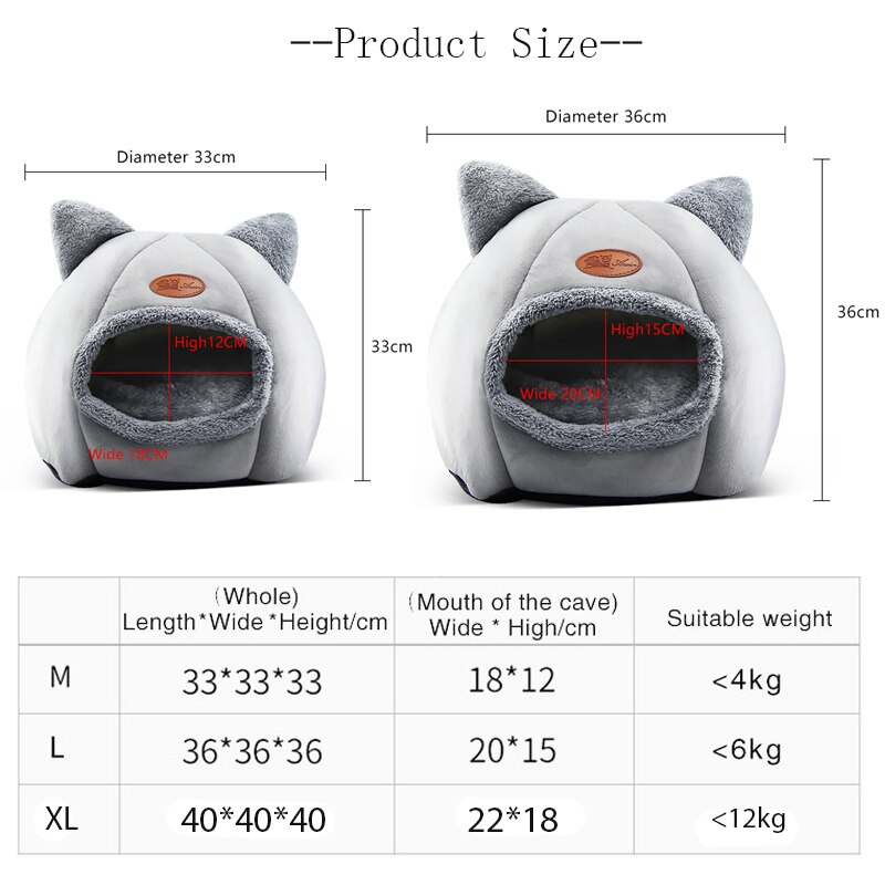 Deep Sleep Cat Bed Super Warm In Winter Little Mat Basket For Cat's House Products Pets Tent Cozy Cave Cat Beds Indoor