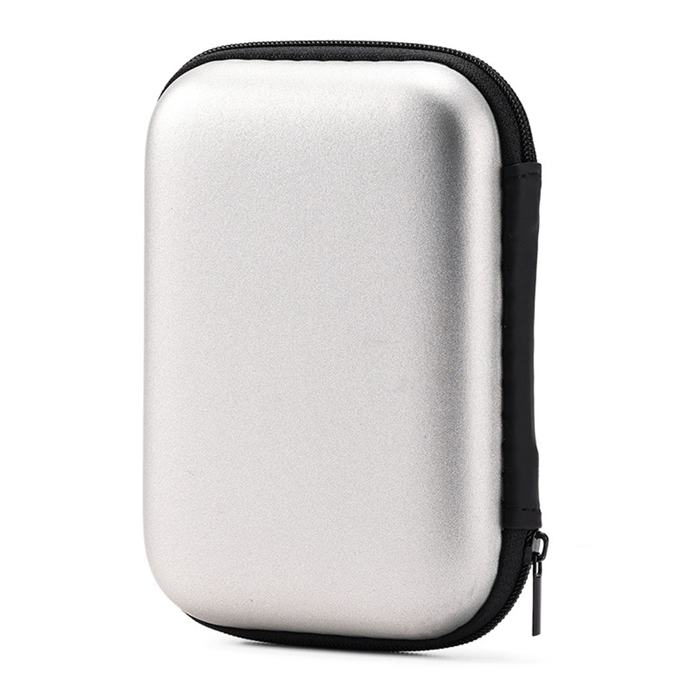 7 Farben erhältlich 2,5 Zoll HDD Kasten Tasche Fall Tragbare Festplatten-Tasche Headset-Tasche Multifunktions-Mobil-Energie-Pack Tragbare Tasche: Silber