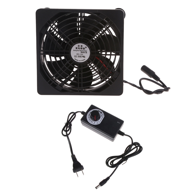 Ventilador de ordenador con gran flujo de aire, dispositivo de ventilación de 12CM, CA de 110V, 220V, DC3V-12V, 2000RPM, velocidad ajustable, 12x12x5mm, para módem TV Box: Azul oscuro