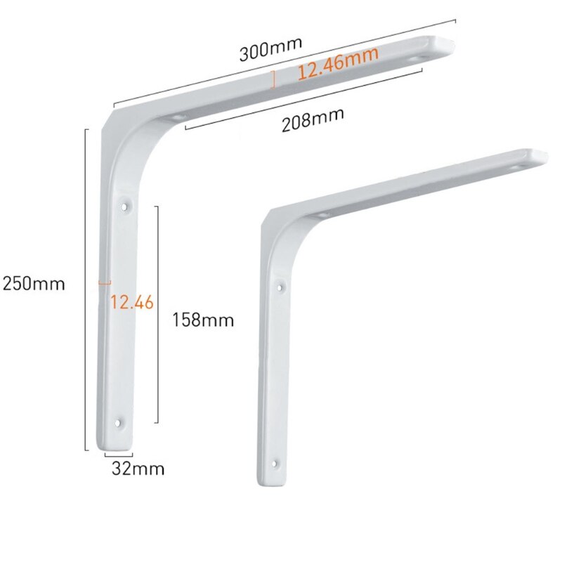 2Pcs L Bracket Heavy Duty Floating Shelf Bracket Corner Brace Support B0KB