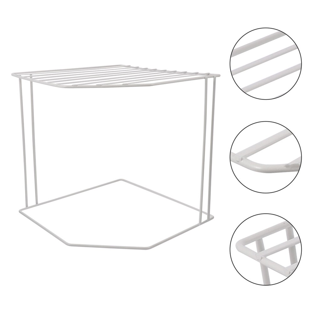 1pc 3 Tier Bathroom Storage Open Shelf Unit Free-Standing Metal Corner Rack