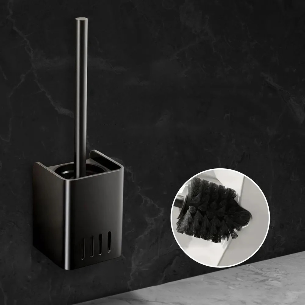 Toiletborstelhouder Muur gemonteerd Badkamerborstel Toiletborstels Voor Schoonmaak Opslag Roestvrij staal Badkameraccessoires