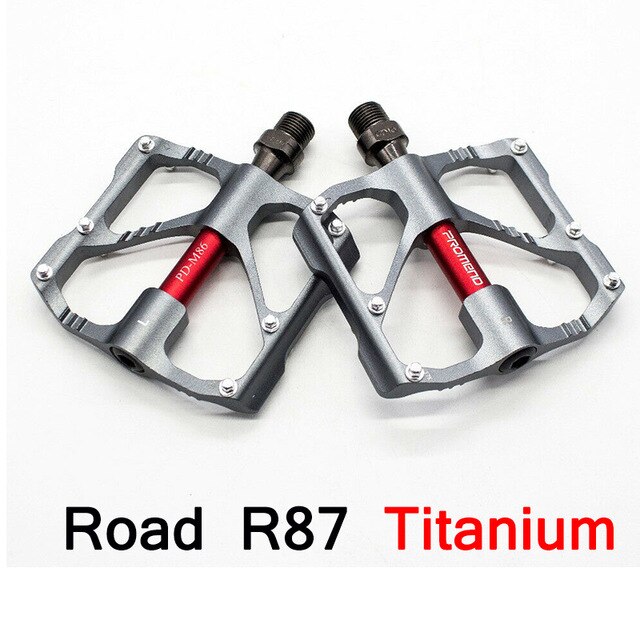 mtb quick release pedal road bike pedal ultra-light ultra-light mountain MTB pedals carbon fiber 3 bearings pedale vtt: ROAD R87 SILVER
