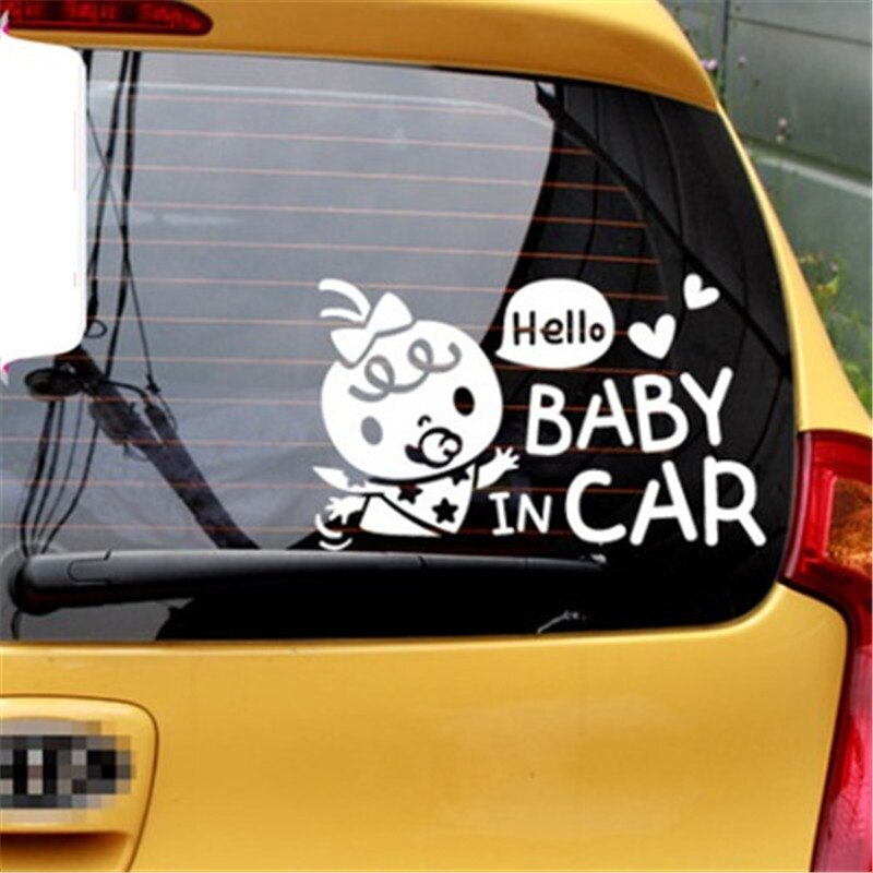 Wit Styling Auto Accessoires Baby In Auto Grappige Stickers En Stickers Cartoon Auto Sticker Snijden Sticker Vinyl Sticker