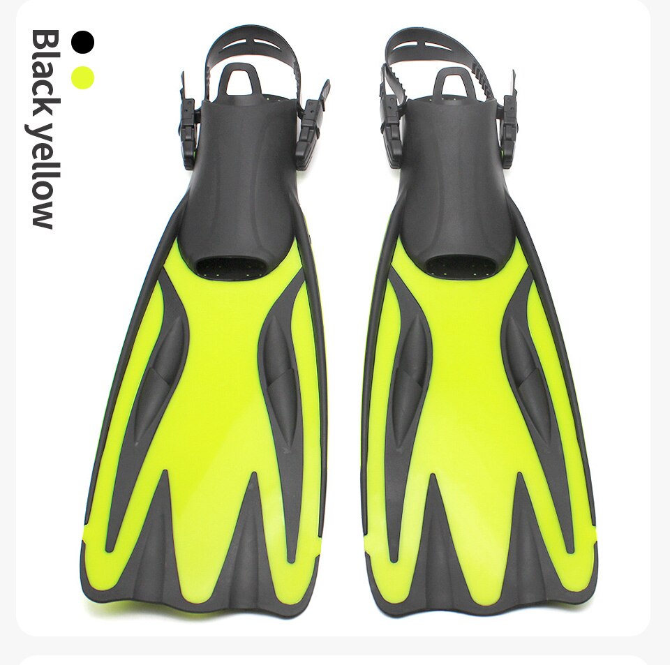 Diving Fins Mid-length Adult Fins Adjustable Shoes Free Diving Swimming Fins Deep Diving Snorkeling Equipment -40: Yellow / LXL