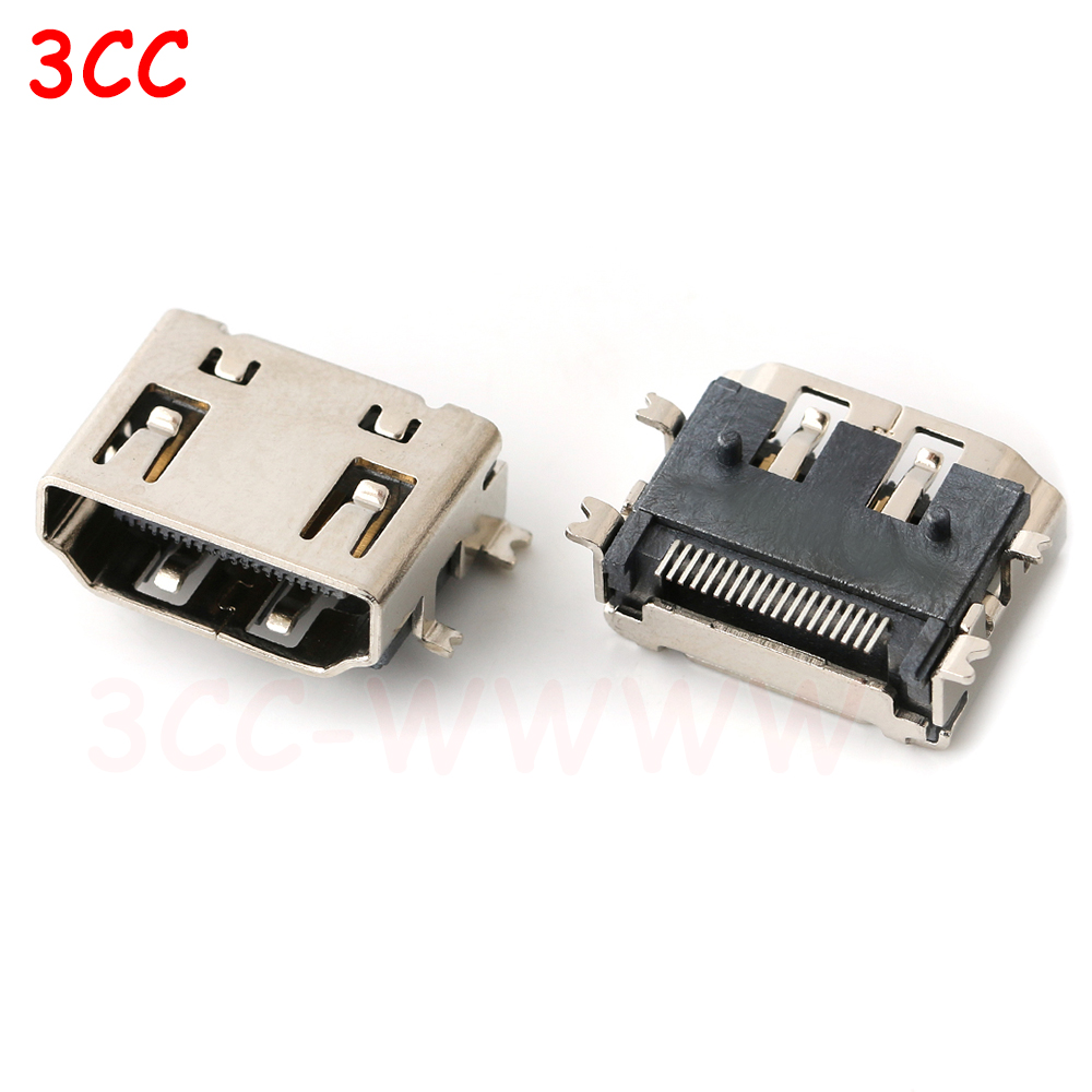 5pcs HDMI HD Interface Connector SMD 19 Pin 19P 20P Vertical HDMI Male Female Plug Socket Surface Mound PCB Receptacle Repair: Brown