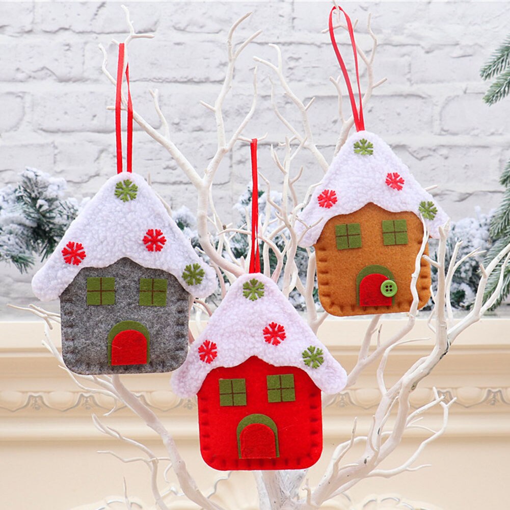 Sæt glædelig jul træfilt ornamenter filt håndværk juletræ ornament julefest dekorationer børn