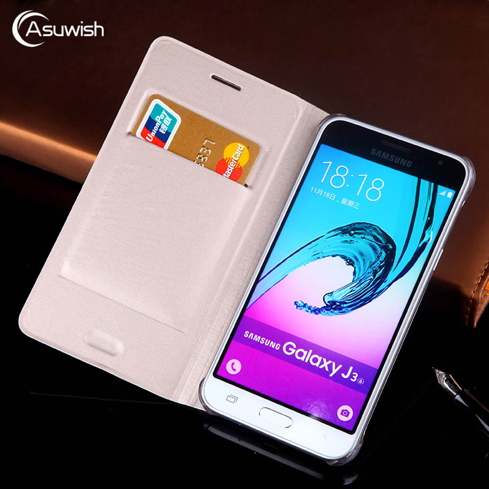 Flip Cover Wallet Leather Phone Case For Samsung Galaxy J3 GalaxyJ3 J 3 SM J320 J320F J320H J320FN SM-J320F SM-J320FN