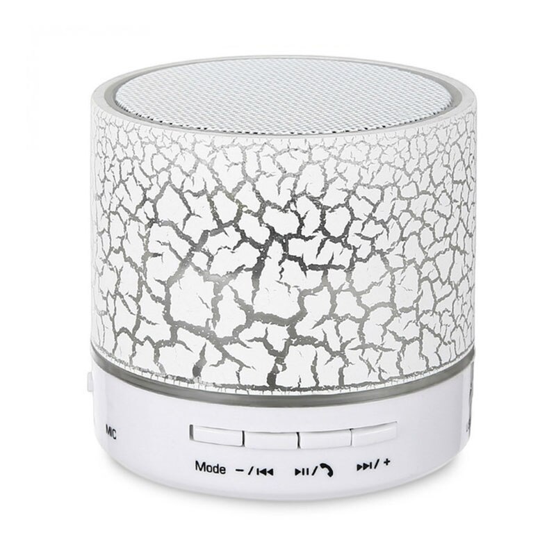 Portable Mini Bluetooth Speakers Wireless Hands Free LED Speaker TF USB FM Sound Music For iPhone X Samsung Mobile Phone: White