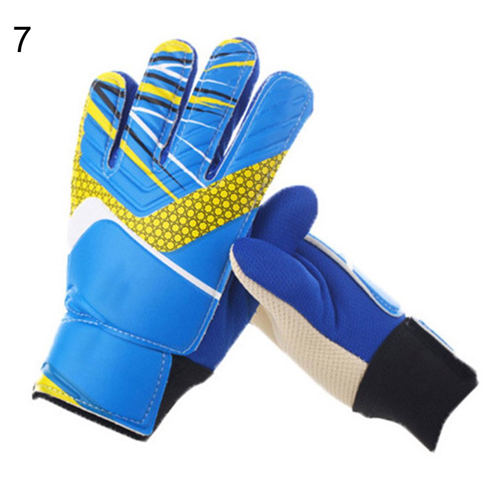 Kids Children Anti-slip Football Soccer Training Goalkeeper Protection Gloves Keeper Gloves Adult Soccer Goalie Training Gloves: Blue 7