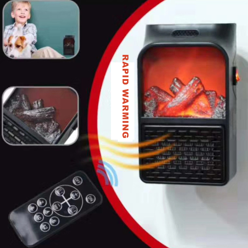 Mini Elektrische Muur-outlet Vlam Heater EU Plug-in Air Warmer PTC Keramische Verwarming Kachel Radiator Huishouden Muur handy Fan