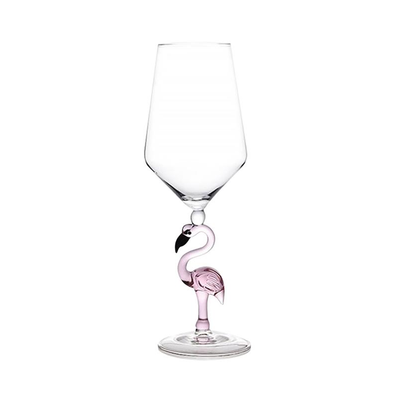 1Pc Decorative Flamingo Shape Wine Glass For Home Bar Restaurant Glass Flamingo Glass Wine Glass Cocktail Glass Bordeaux Goblet: 330ml