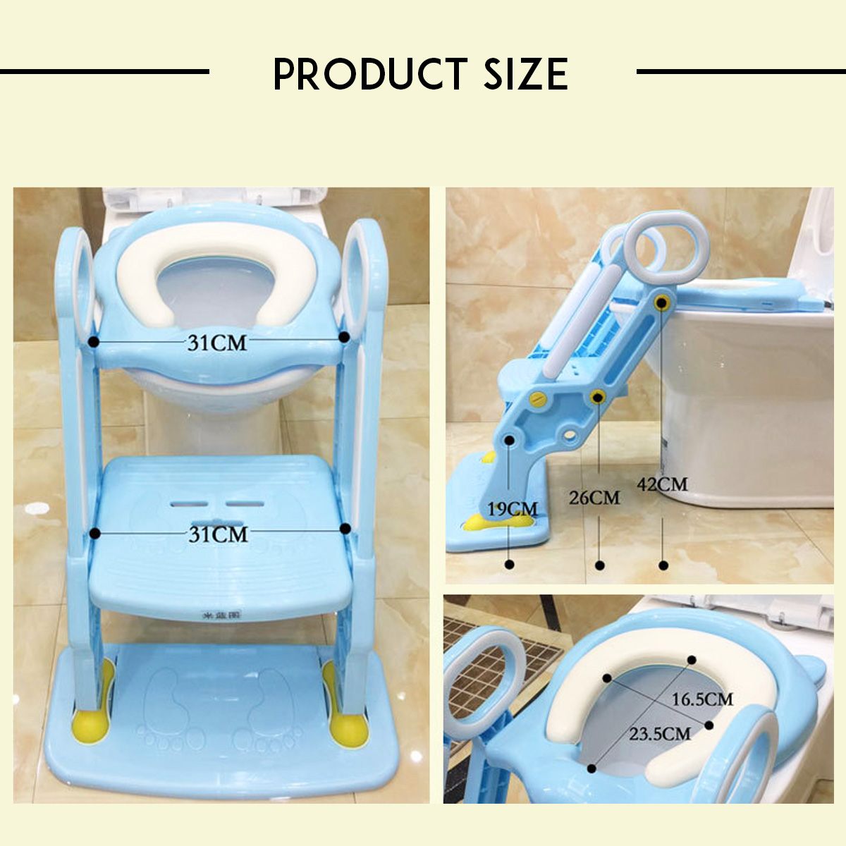Portable Baby Potty Kids Portable Toilet with Adjustable Ladder Folding Urinal Infant Potty Training Seat Urinal for Children