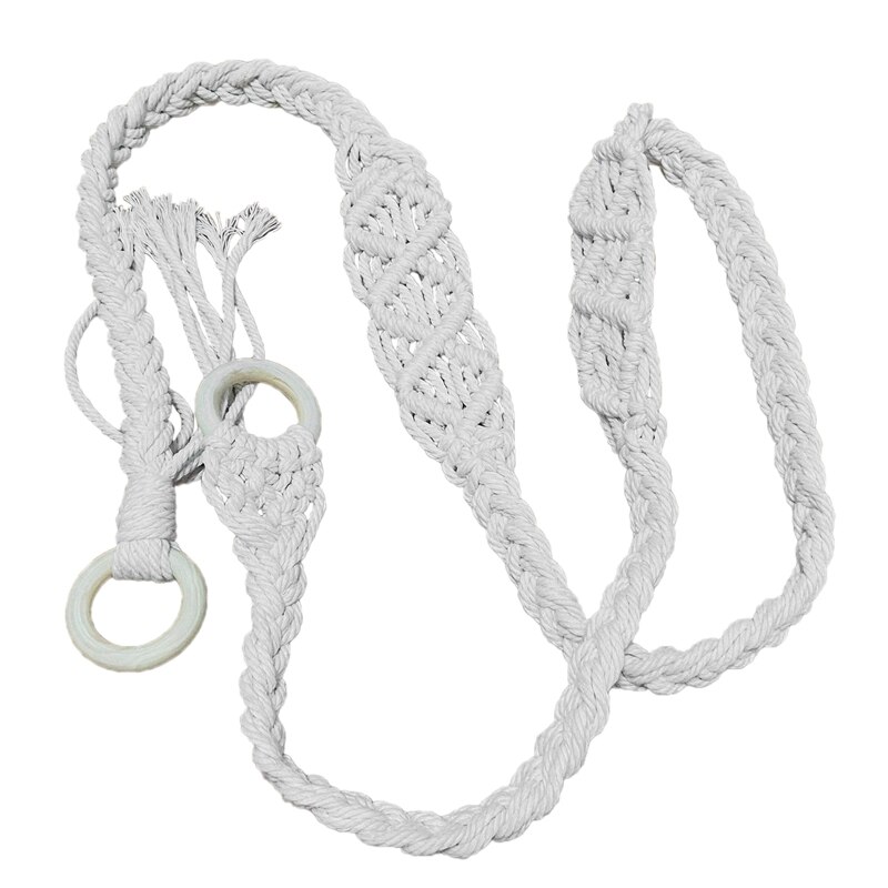 Handgefertigter, verstellbarer schultergurt aus boho-häkel-makramee für yogamatten, geeignet für yoga, pilates und fitness.