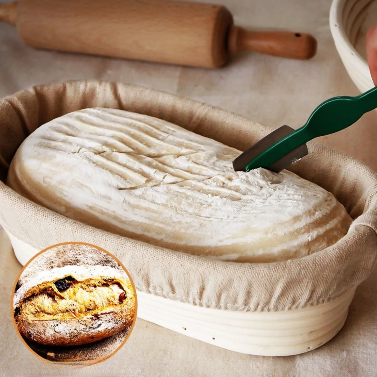 Bread Proofing Basket Sourdough Proofing Basket Round Proofing Bowls Handmade Rattan Baskets Liners Sourdough Bread Making Kit