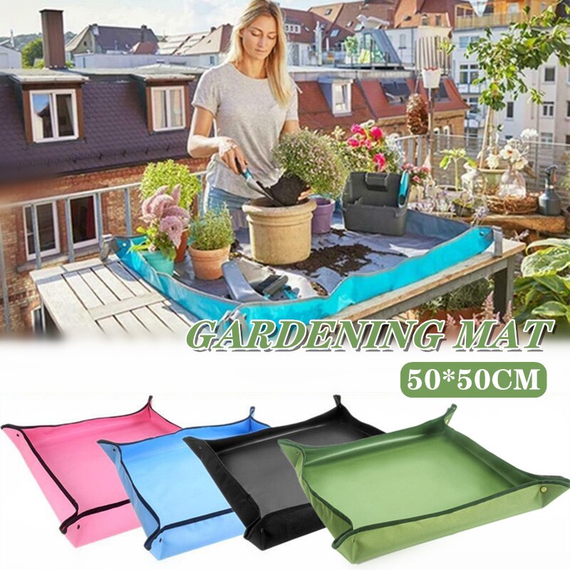 Tappetino Impermeabile Per Piante 75x75 Cm | Tessuto Oxford Nero Per Rinvaso E Giardinaggio - 6