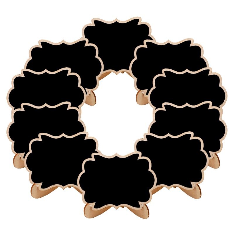 Shop Window Decoration Display Board Wedding Party Message Board Small Wood Blackboard DIY Props 10PCS