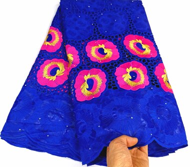 Bazin bordado rojo blanco riche con tela de encaje de tul tela Bazin africana para vestido de mujer YLC819