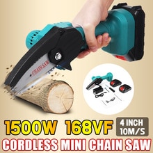 1500W 168VF Electric Pruning Saw Electric Saw Woodworking Electric Saw Garden Logging Mini Electric Chain Saw For Makita Battery