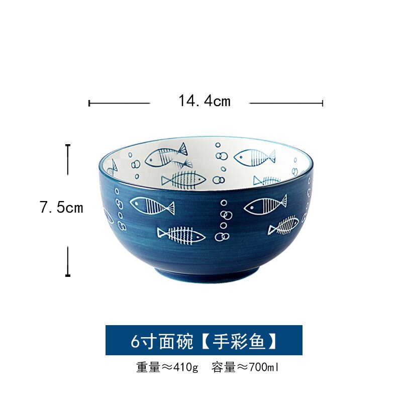 Japanilaiset astiat keraaminen hedelmäsalaattikulho söpö ins kulho verkko punainen nuudeli kulho hyvännäköinen persoonallisuus riisi kulho: 6 tuumaa
